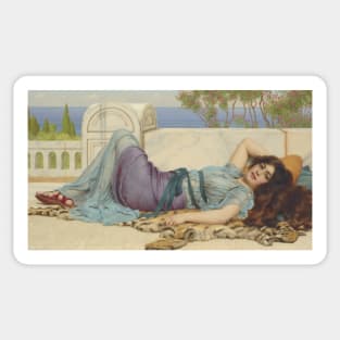 Mischief and Repose by John William Godward Sticker